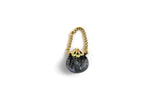 Vintage 1:12 Miniature Dollhouse Silver, Black & Gold Purse or Handbag