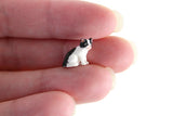 Vintage 1:48 Quarter Scale Miniature Dollhouse Black & White Pet Cat Figurine