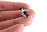 Vintage 1:48 Quarter Scale Miniature Dollhouse Black & White Pet Cat Figurine