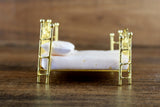 Vintage 1:24 Half Scale Miniature Dollhouse Gold Brass Bed