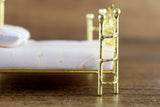 Vintage 1:24 Half Scale Miniature Dollhouse Gold Brass Bed
