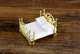 Vintage 1:24 Half Scale Miniature Dollhouse Gold Brass Bed