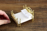 Vintage 1:24 Half Scale Miniature Dollhouse Gold Brass Bed
