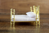 Vintage 1:24 Half Scale Miniature Dollhouse Gold Brass Bed