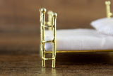 Vintage 1:24 Half Scale Miniature Dollhouse Gold Brass Bed