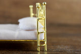 Vintage 1:24 Half Scale Miniature Dollhouse Gold Brass Bed
