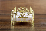 Vintage 1:24 Half Scale Miniature Dollhouse Gold Brass Bed