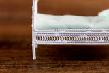 Vintage 1:24 Half Scale Miniature Dollhouse White Wicker Bed