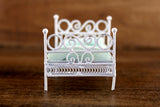 Vintage 1:24 Half Scale Miniature Dollhouse White Wicker Bed