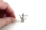 Vintage 1:12 Miniature Dollhouse Tall Silver Teapot