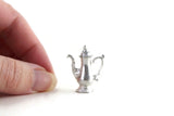 Vintage 1:12 Miniature Dollhouse Tall Silver Teapot