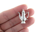 Vintage 1:12 Miniature Dollhouse Tall Silver Teapot