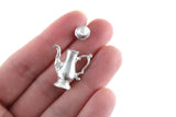 Vintage 1:12 Miniature Dollhouse Tall Silver Teapot
