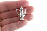 Vintage 1:12 Miniature Dollhouse Tall Silver Teapot
