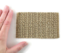 Vintage Tan & Beige Striped Woven Miniature Dollhouse Rug