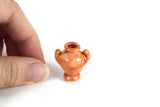 Vintage 1:12 Miniature Dollhouse Terracotta Colored Porcelain Vase