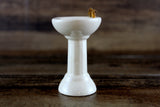 Vintage 1:12 Miniature Dollhouse White Porcelain Bathroom Pedestal Sink with Purple Flower Accent