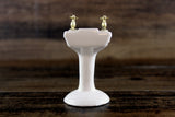 Vintage 1:12 Miniature Dollhouse White Porcelain Bathroom Pedestal Sink