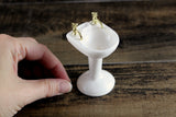 Vintage 1:12 Miniature Dollhouse White Porcelain Bathroom Pedestal Sink