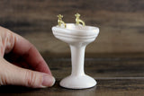 Vintage 1:12 Miniature Dollhouse White Porcelain Bathroom Pedestal Sink