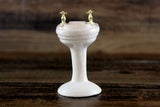 Vintage 1:12 Miniature Dollhouse White Porcelain Bathroom Pedestal Sink