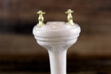 Vintage 1:12 Miniature Dollhouse White Porcelain Bathroom Pedestal Sink