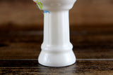 Vintage 1:12 Miniature Dollhouse White Porcelain Bathroom Pedestal Sink with Pink Flamingo Accent