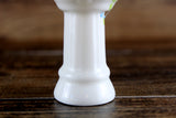 Vintage 1:12 Miniature Dollhouse White Porcelain Bathroom Pedestal Sink with Pink Flamingo Accent