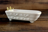 Vintage 1:12 Miniature Dollhouse White Porcelain Bathtub