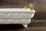 Vintage 1:12 Miniature Dollhouse White Porcelain Bathtub