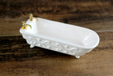 Vintage 1:12 Miniature Dollhouse White Porcelain Bathtub