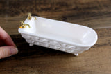 Vintage 1:12 Miniature Dollhouse White Porcelain Bathtub