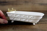 Vintage 1:12 Miniature Dollhouse White Porcelain Bathtub
