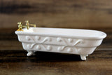 Vintage 1:12 Miniature Dollhouse White Porcelain Bathtub