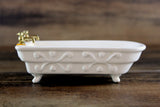 Vintage 1:12 Miniature Dollhouse White Porcelain Bathtub
