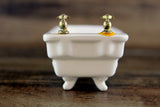 Vintage 1:12 Miniature Dollhouse White Porcelain Bathtub