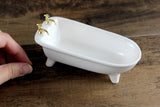 Vintage 1:12 Miniature Dollhouse White Porcelain Bathtub