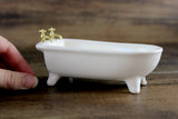 Vintage 1:12 Miniature Dollhouse White Porcelain Bathtub