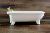 Vintage 1:12 Miniature Dollhouse White Porcelain Bathtub