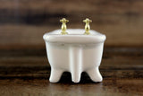 Vintage 1:12 Miniature Dollhouse White Porcelain Bathtub