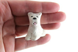 Vintage 1:12 Miniature Dollhouse White Dog Figurine