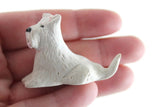 Vintage 1:12 Miniature Dollhouse White Dog Figurine