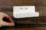 Vintage 1:12 Miniature Dollhouse White Porcelain Farmhouse-Style Sink