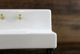 Vintage 1:12 Miniature Dollhouse White Porcelain Farmhouse-Style Sink