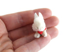 Vintage 1:12 Miniature Dollhouse White Plush Bunny Rabbit Toy