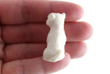 Vintage 1:12 Miniature Dollhouse White Terrier Dog Figurine with Red Ball