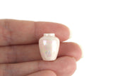 Vintage 1:12 Miniature Dollhouse White Iridescent Porcelain Vase