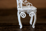 Vintage 1:12 Miniature Dollhouse White Metal Parlor Chair