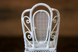 Vintage 1:12 Miniature Dollhouse White Metal Parlor Chair