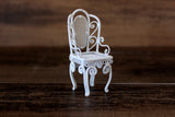Vintage 1:12 Miniature Dollhouse White Metal Parlor Chair